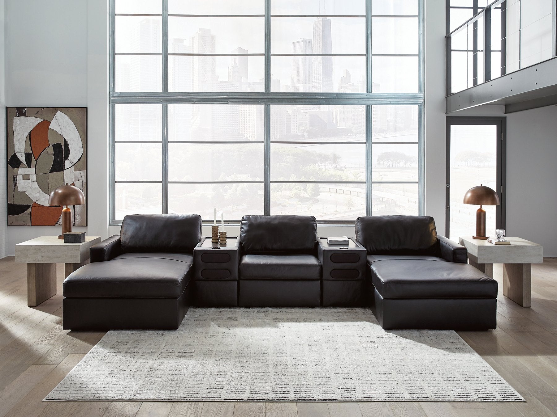 Modmax II Double Chaise Sectional with Audio Consoles