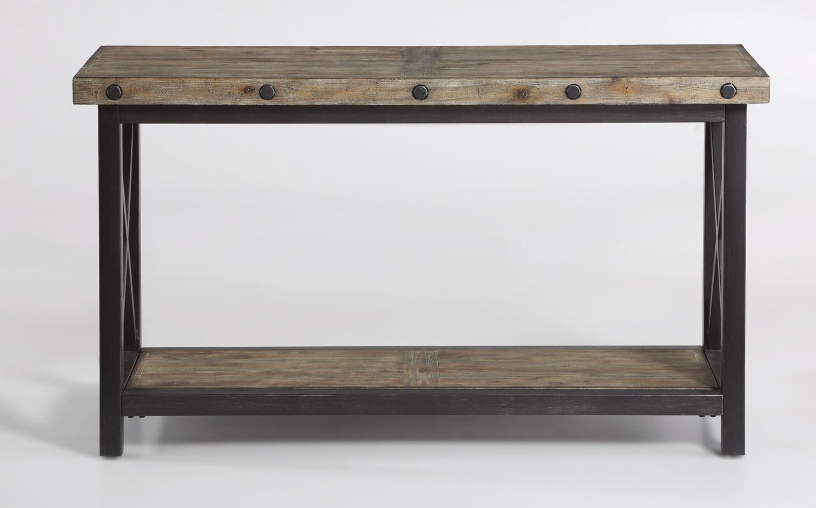 Flexsteel Carpenter Sofa Table in Rustic Gray