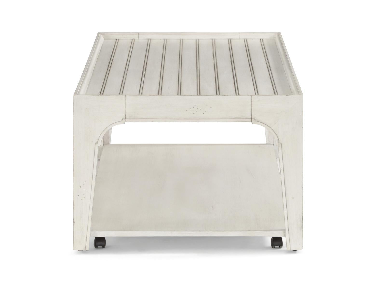 Flexsteel Harmony Rectangular Cocktail Table with Casters in White