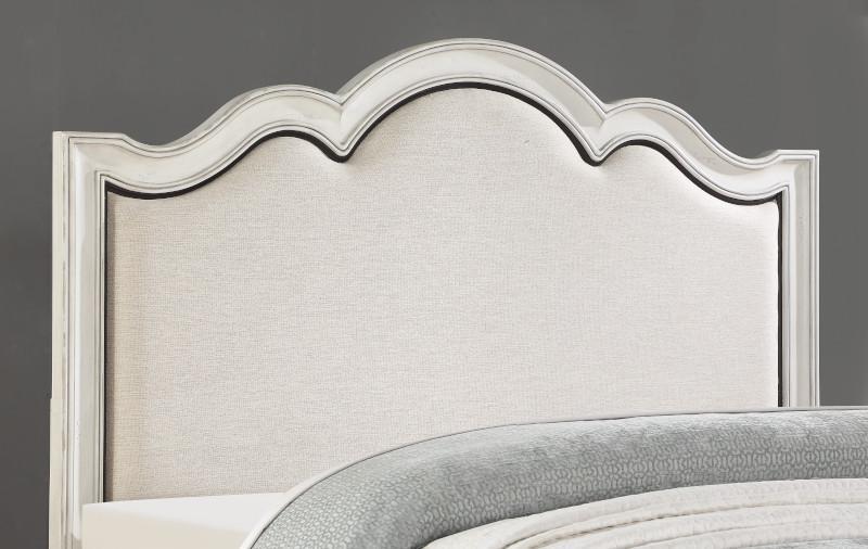 Flexsteel Wynwood Harmony California King Upholstered Panel Bed in White Wood