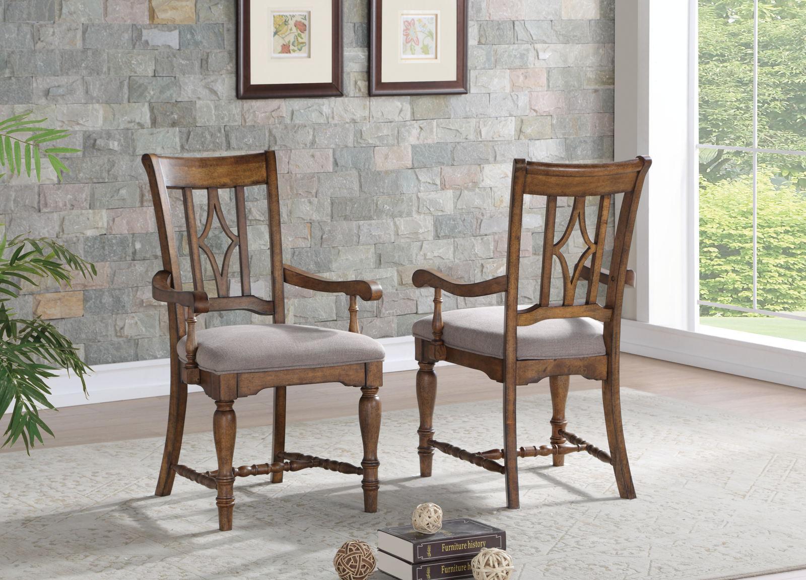 Flexsteel Wynwood Plymouth Upholstered Arm Chair (Set of 2) in Brown