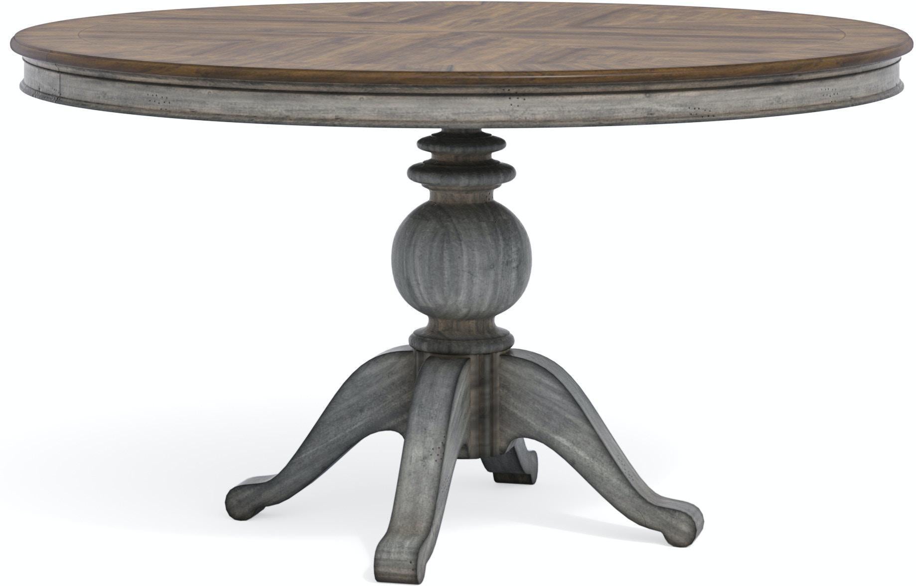 Flexsteel Wynwood Plymouth Round Pedestal Dining Table in Two-Toned