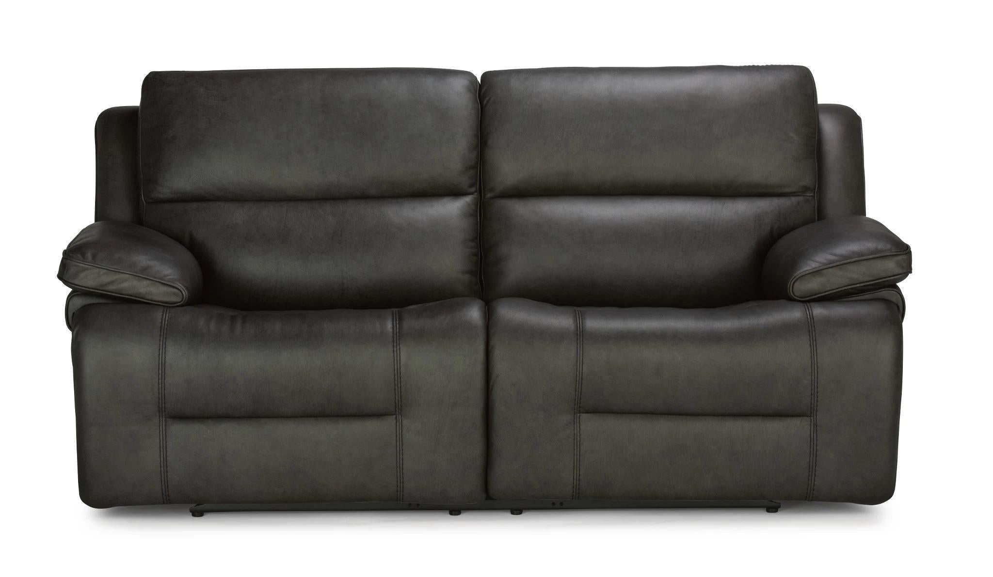 Flexsteel Latitudes Apollo Leather Power Reclining Sofa w/Power Headrests in Black image