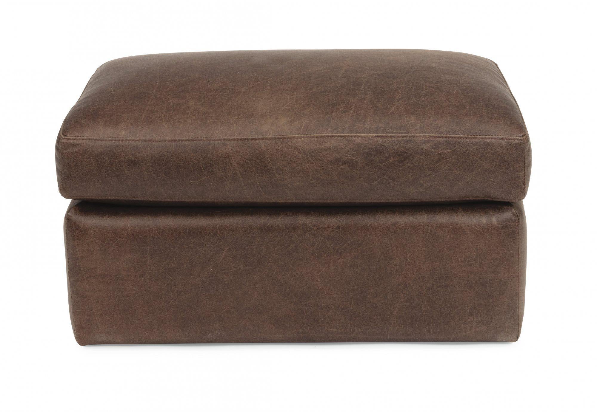 Flexsteel Latitudes Hawkins Leather Ottoman image