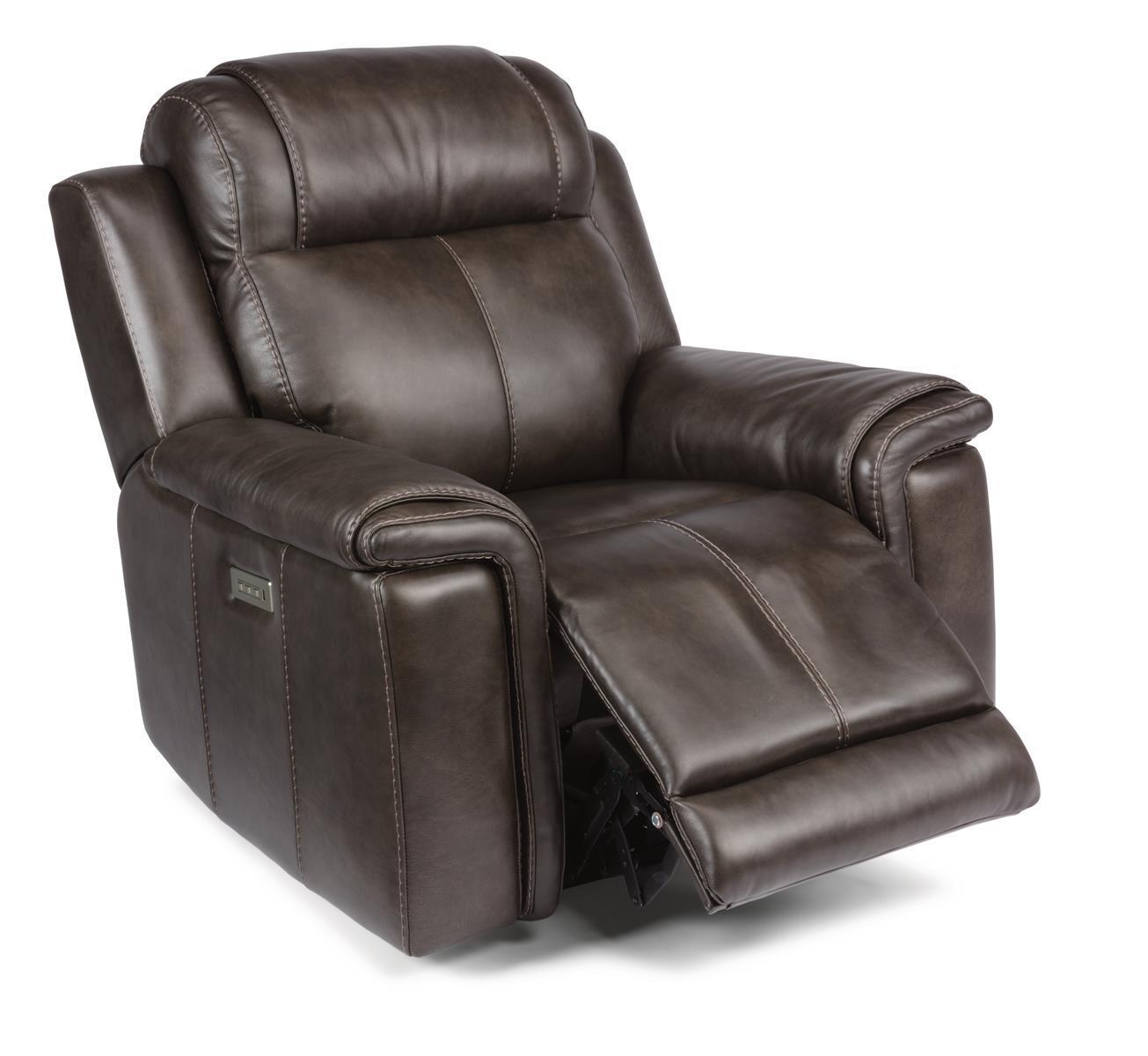 Flexsteel Latitudes Kingsley Leather Power Recliner w/Power Headrest