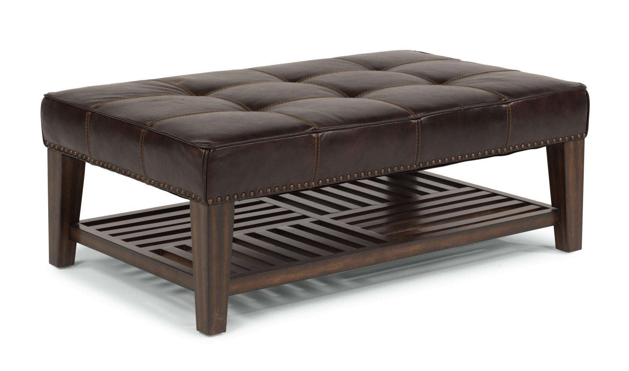 Flexsteel Latitudes Port Royal Leather Cocktail Ottoman image