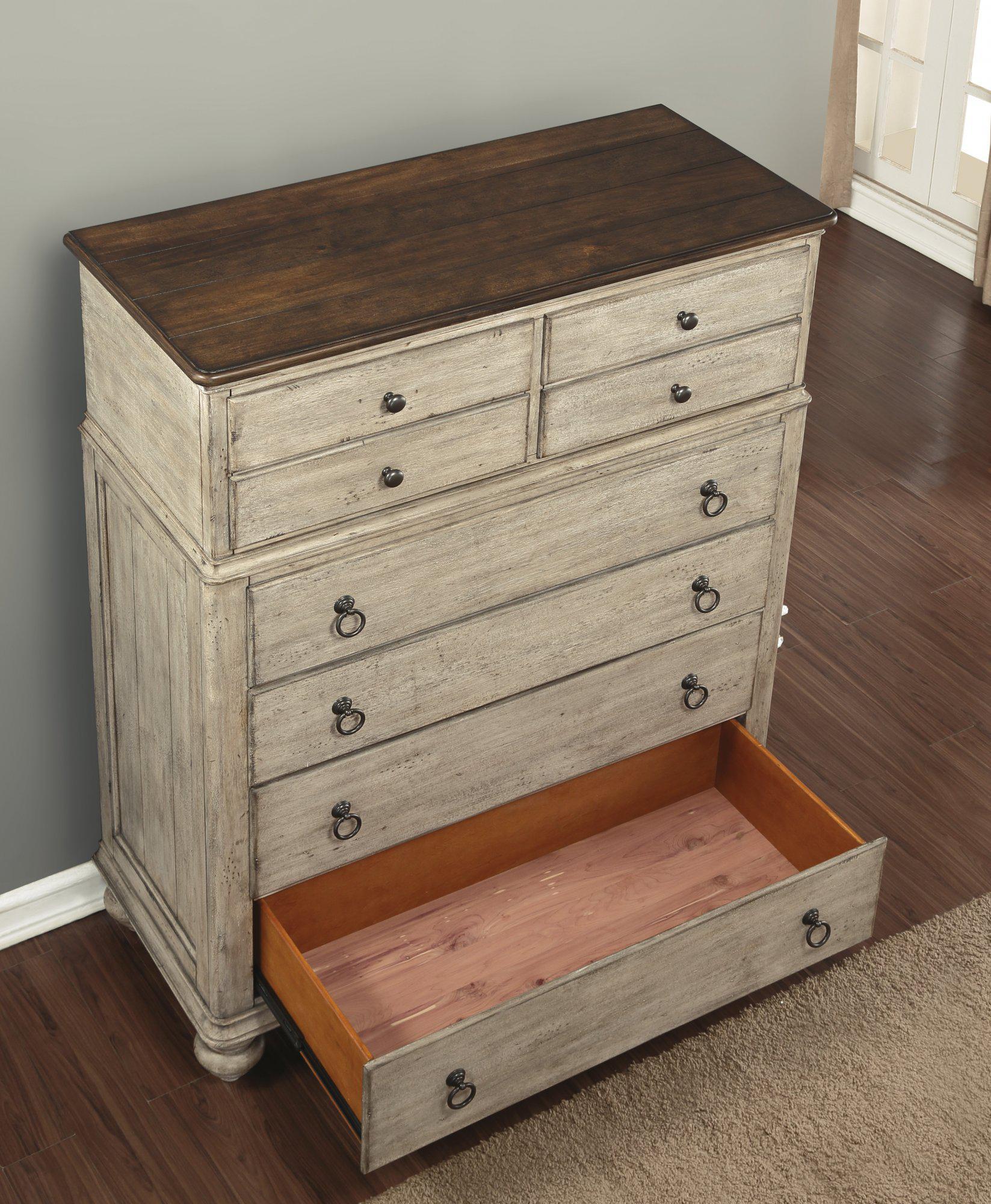 Flexsteel Wynwood Plymouth Drawer Chest in Whitewash Wood