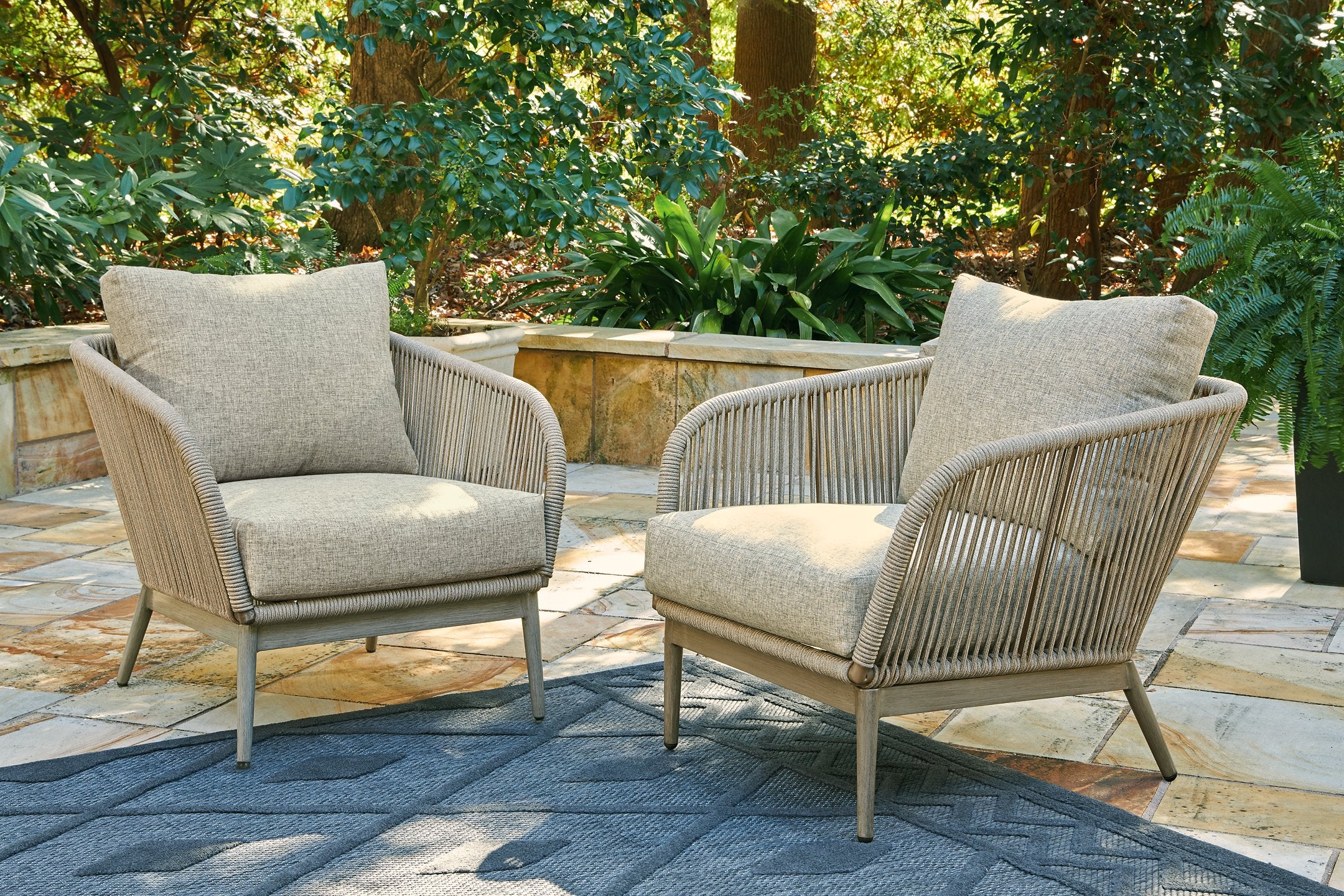Swiss Valley Lounge Chair with Cushion (Set of 2)
